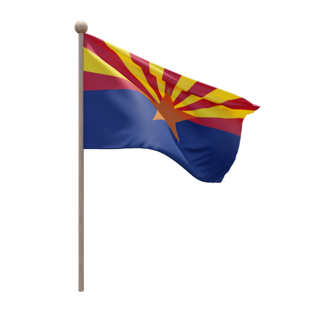 Arizona Flagpole  3D Flag