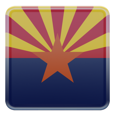 Quadratische Flagge von Arizona  3D Icon