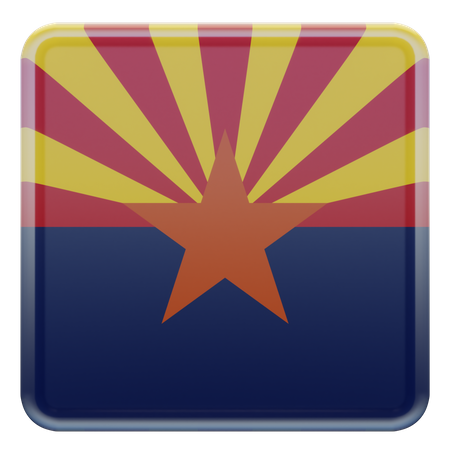 Arizona Square Flag  3D Icon