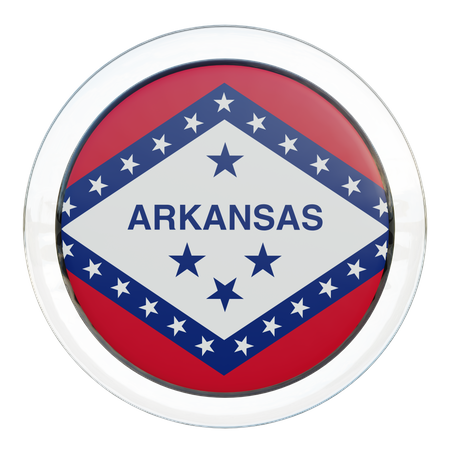 Arkansas Flag Glass  3D Flag