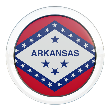 Arkansas Flag Glass  3D Icon