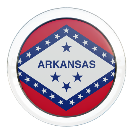 Arkansas Flag Glass  3D Illustration