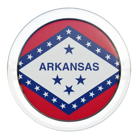 Arkansas Flag Glass  3D Flag