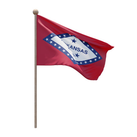 Arkansas Flagpole  3D Flag