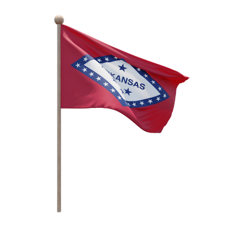 Arkansas Flagpole  3D Icon