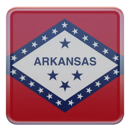 Quadratische Flagge von Arkansas  3D Icon