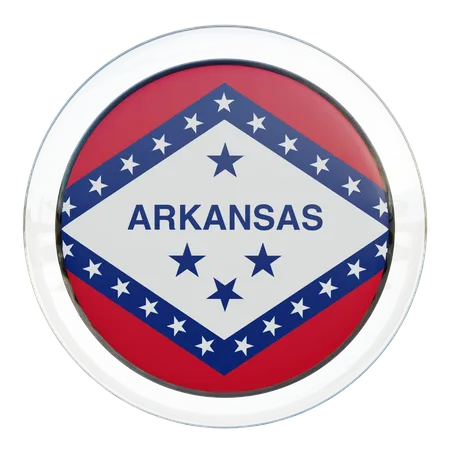 Arkansas Round Flag  3D Icon