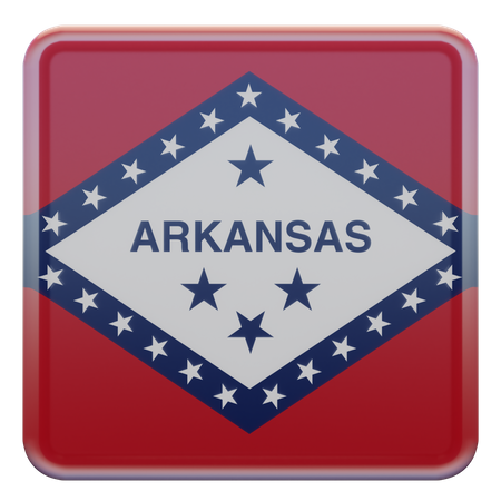 Arkansas Square Flag  3D Icon