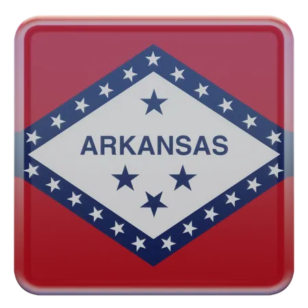 Arkansas Square Flag  3D Icon