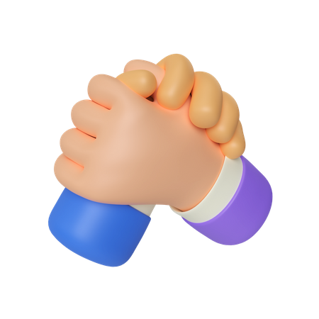 Arm Wrestling Hand Gesture  3D Illustration