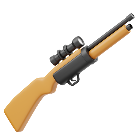 Arma de cañón largo  3D Icon