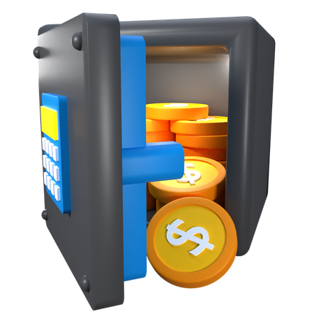 Armário do banco  3D Illustration