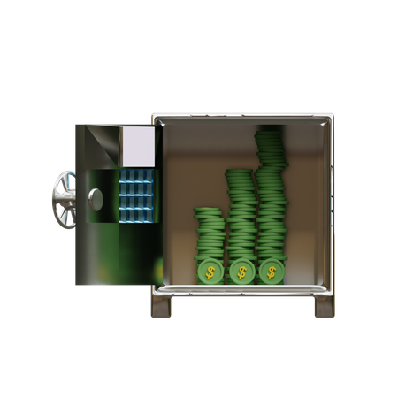 Armário de banco aberto  3D Icon