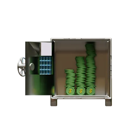 Armário de banco aberto  3D Icon