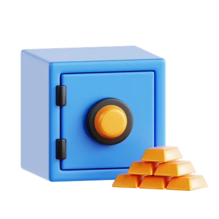 Armário de tijolos de ouro  3D Icon