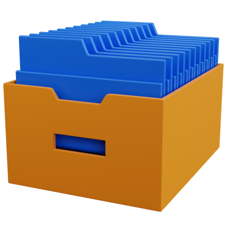 Armazenamento de arquivos com pasta azul  3D Icon