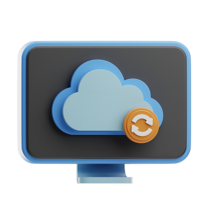 Armazenamento em nuvem com símbolo de atualização  3D Icon