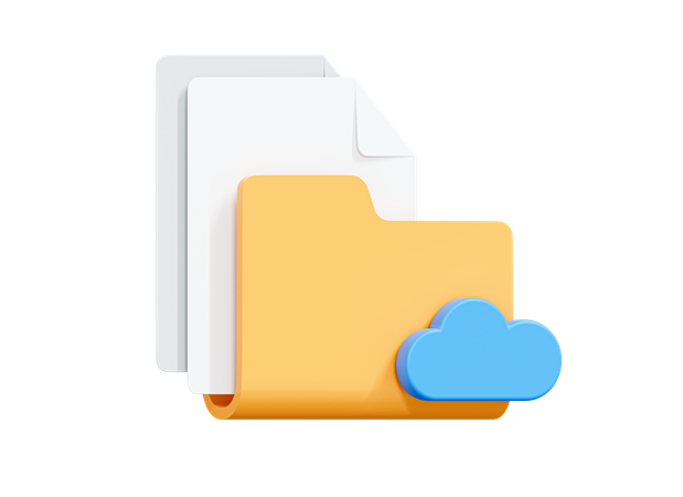 Armazenamento em nuvem de pastas de documentos  3D Icon