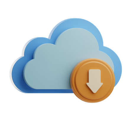 Download de armazenamento em nuvem  3D Icon