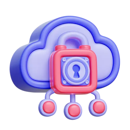 Armazenamento seguro na nuvem  3D Icon