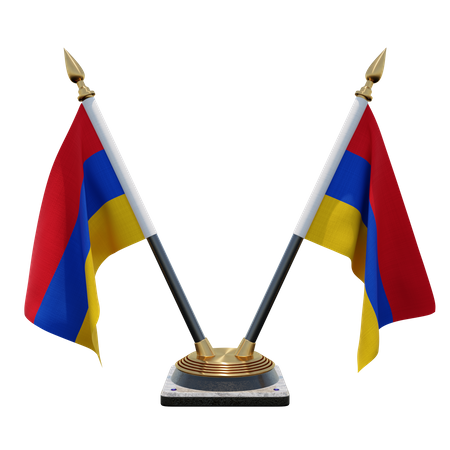 Soporte de bandera de escritorio doble de Armenia  3D Flag