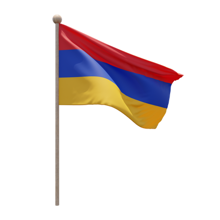 Armenia Flag Pole  3D Flag