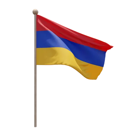Armenia Flag Pole  3D Flag