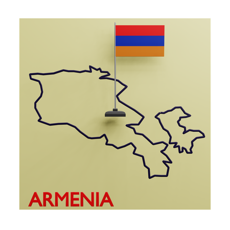 Armenia Map  3D Icon