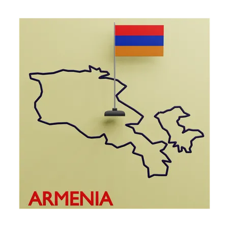 Armenia Map  3D Icon
