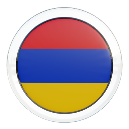 Armenia Round Flag  3D Icon