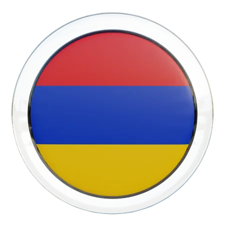 Armenia Round Flag  3D Icon