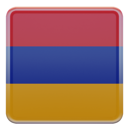 Armenia Square Flag  3D Icon