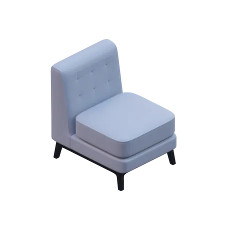 3 D Design Element Of Single Seater Sofa 3D Icon