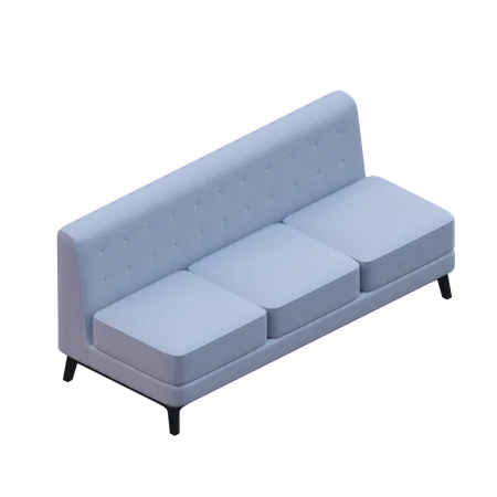 Armless Sofa  3D Icon