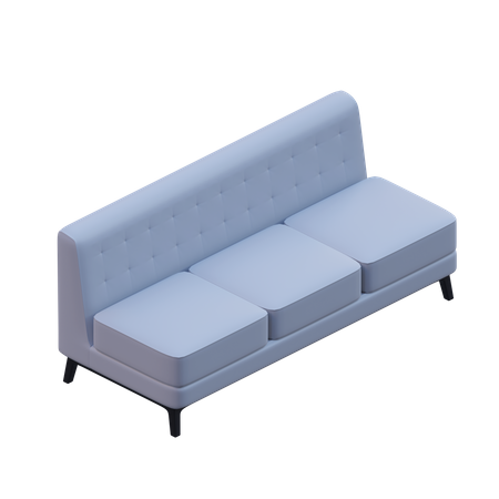 Armless Sofa  3D Icon