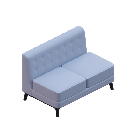 Armless Sofa  3D Icon
