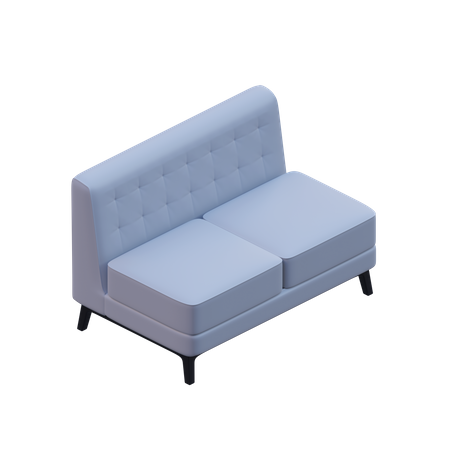 Armless Sofa  3D Icon