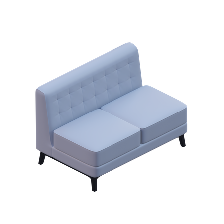 Armless Sofa  3D Icon