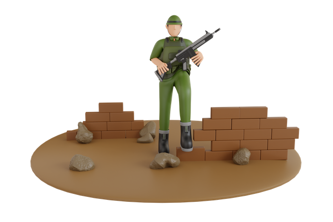 Army Training  3D Illustration