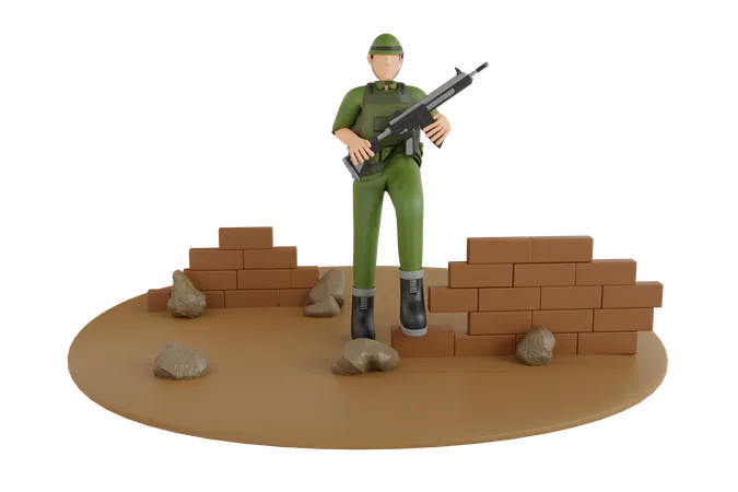 Army Training 3 D Illustration Military Training In The Camp 3 D Illustration 3D Illustration