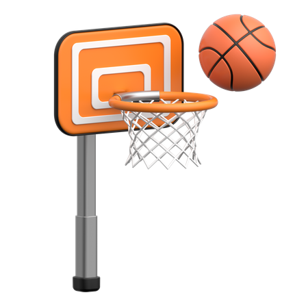 Aro de baloncesto con pelota  3D Icon