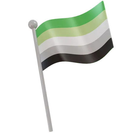Aromantic Flag  3D Illustration