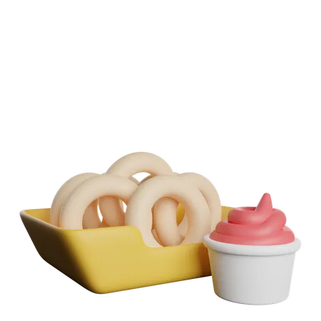 Deliciosos Aros De Cebolla 3D Icon
