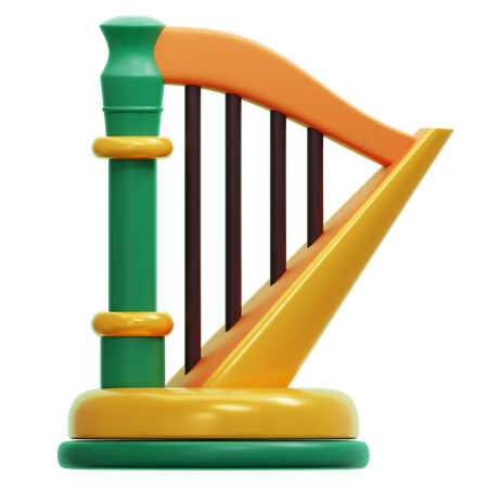 Instrumento musical arpa  3D Icon