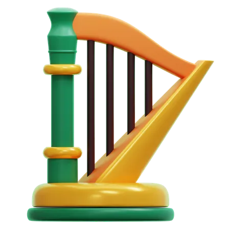 Instrumento musical arpa  3D Icon