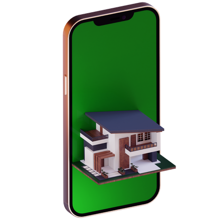 Arquitetura residencial em smartphone  3D Icon