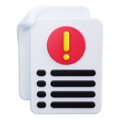 Alerta de arquivo  3D Icon