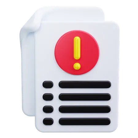 Alerta de arquivo  3D Icon