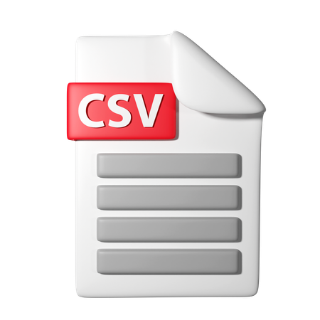 Arquivo CSV  3D Icon