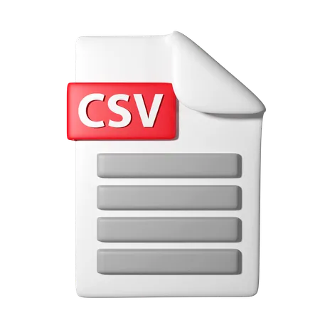 Arquivo CSV  3D Icon